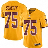 Nike Men & Women & Youth Redskins 75 Brandon Scherff Gold Color Rush Limited Jersey,baseball caps,new era cap wholesale,wholesale hats